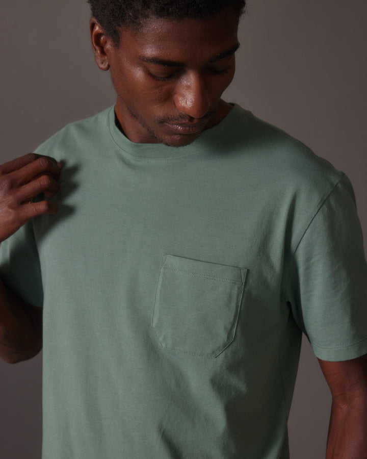 Men's Pima Pocket Tee - Sage Leaf