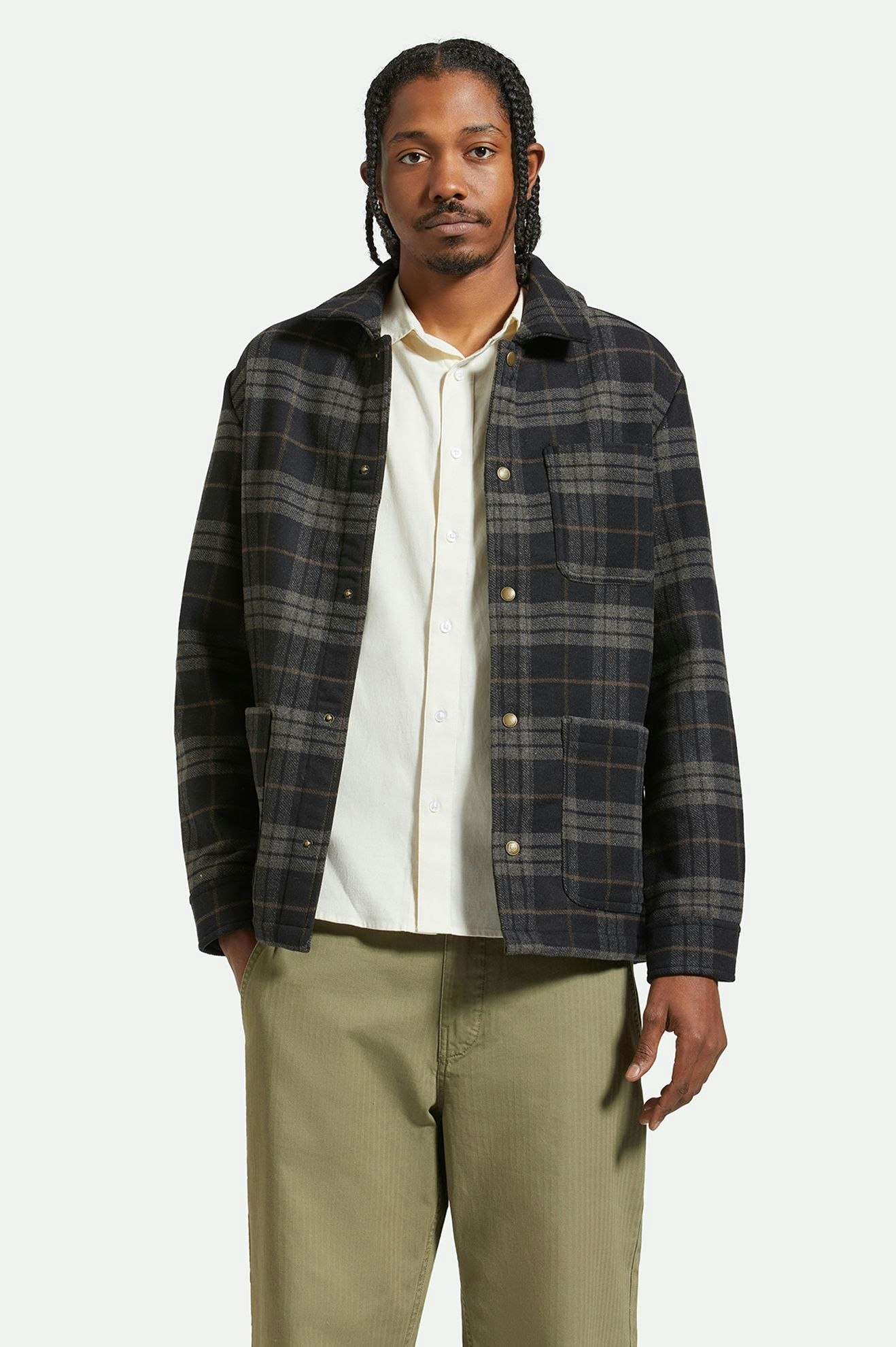 Men's Shop Chore Coat - Black/Charcoal Plaid