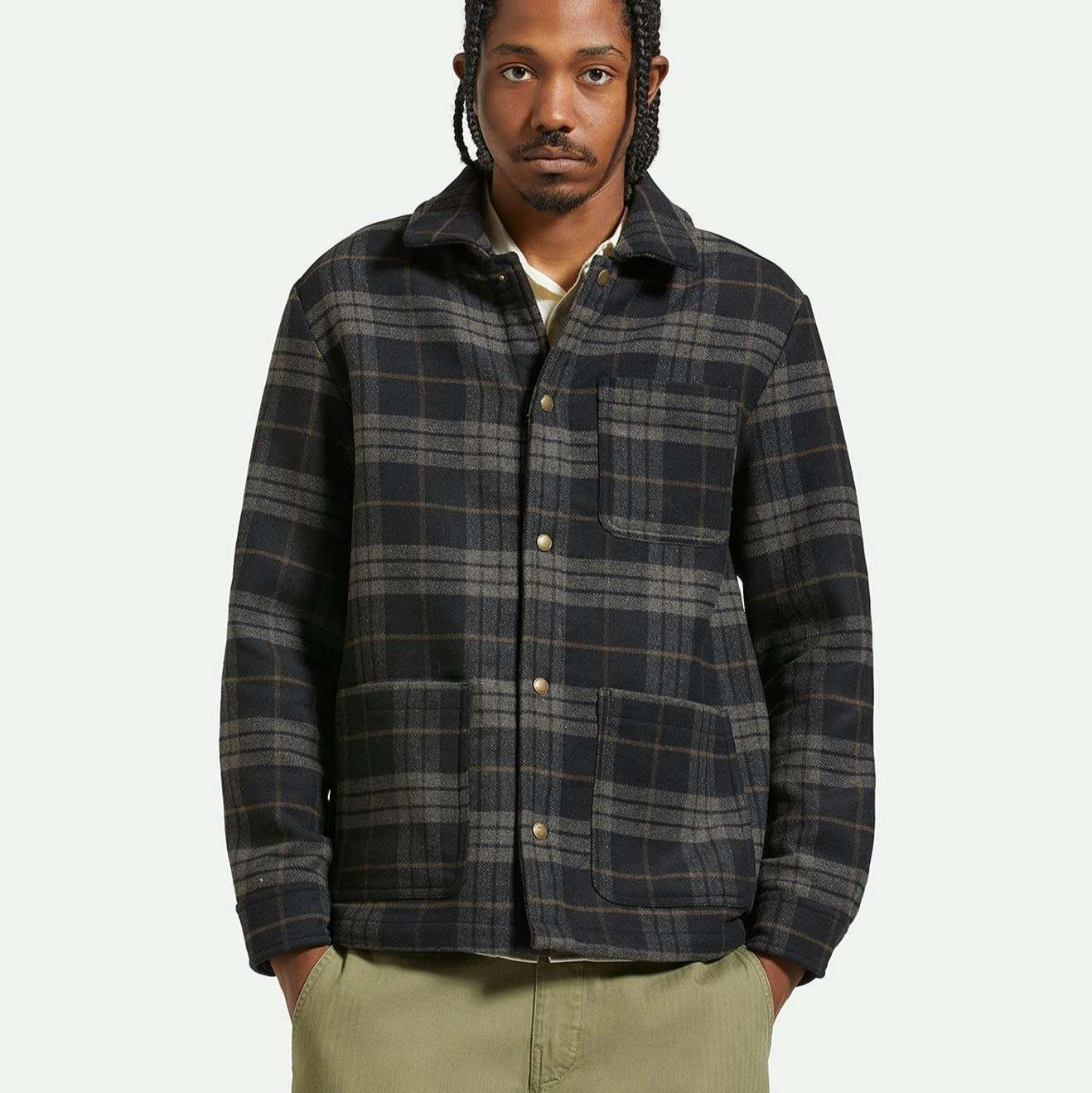 Men's Shop Chore Coat - Black/Charcoal Plaid