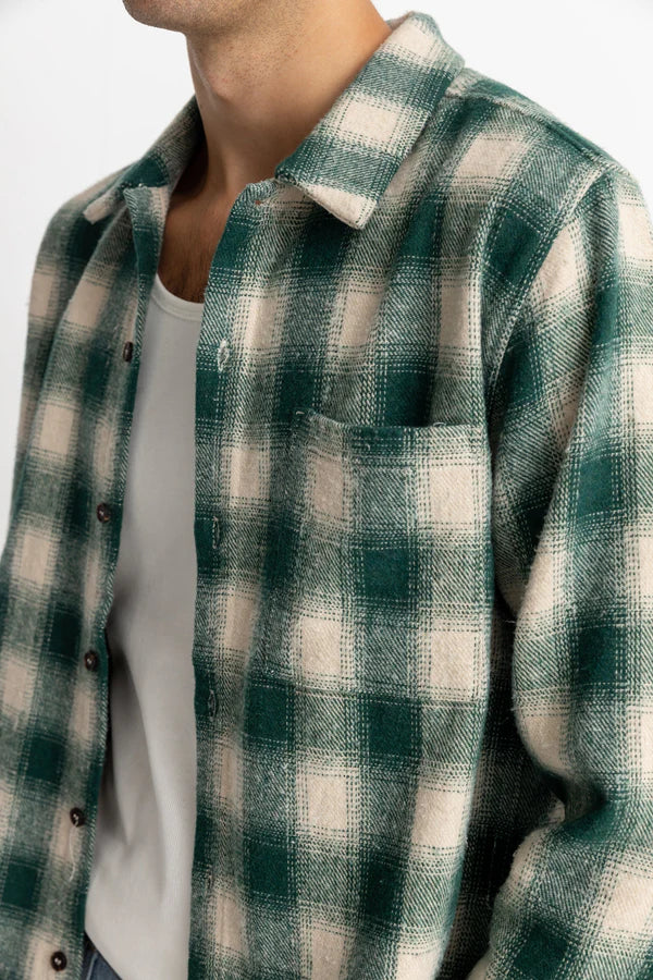 Men's Plaid Long Sleeve Flannel - Green