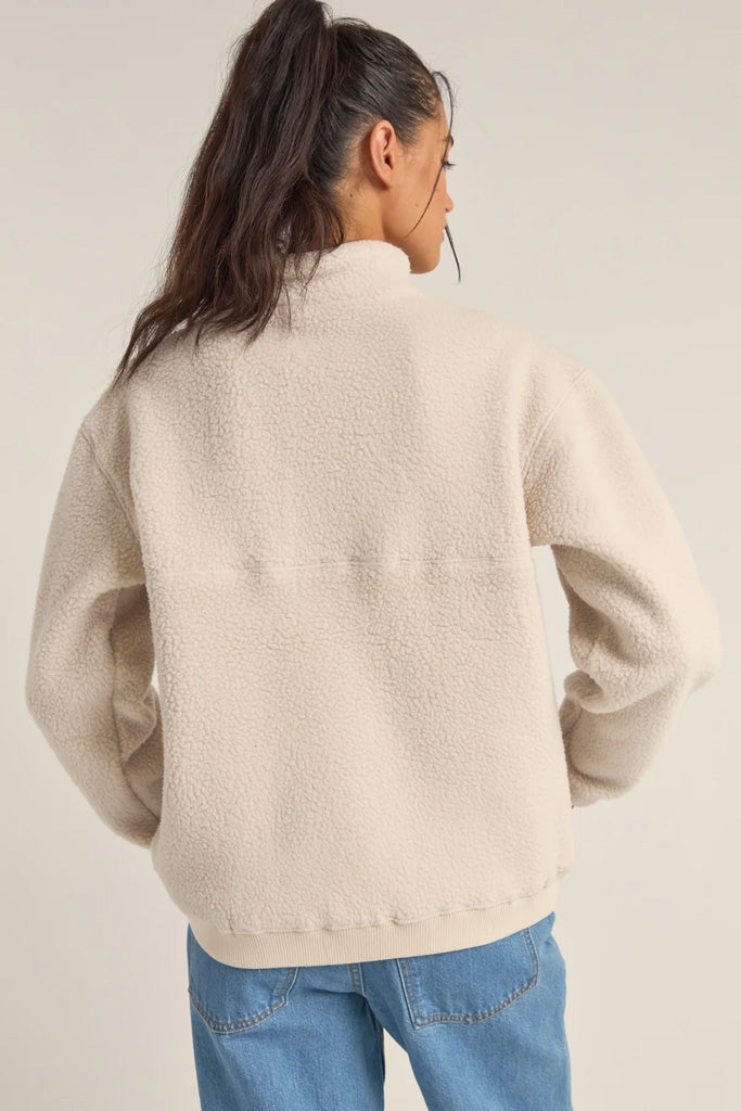 Women's Sherpa Quarter Zip Fleece - Cream