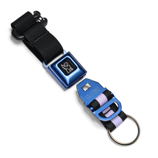 Chrome Mini Buckle Key Chain - Radiant Grid