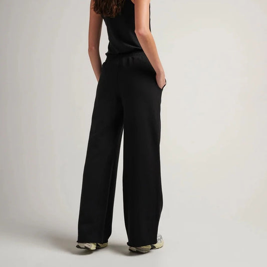 Women's Recycled Fleece Wide Leg Pant - Black