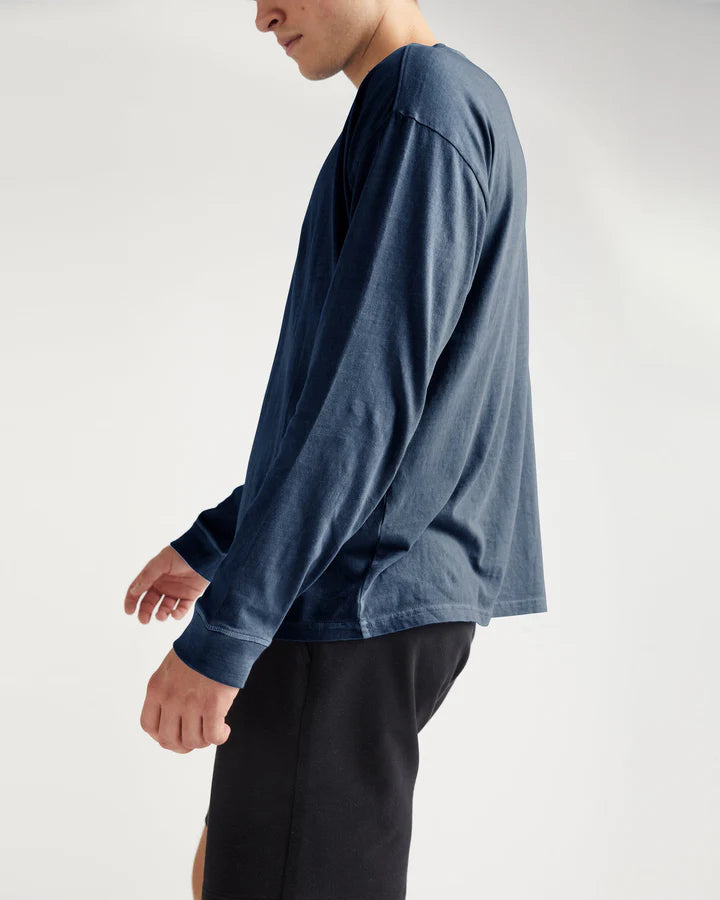 Men's Relaxed Long Sleeve Tee - Moonlit Ocean