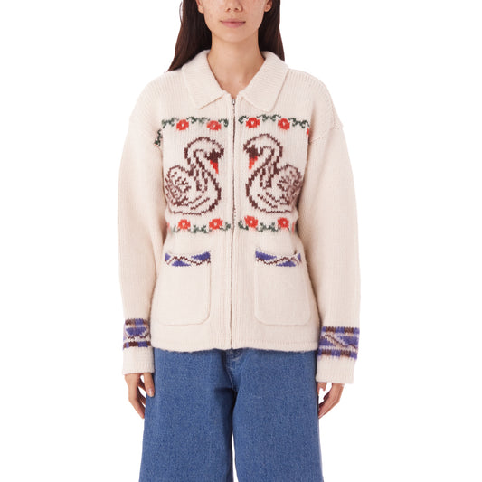 Women's Swans Zip Sweater - Unbleached