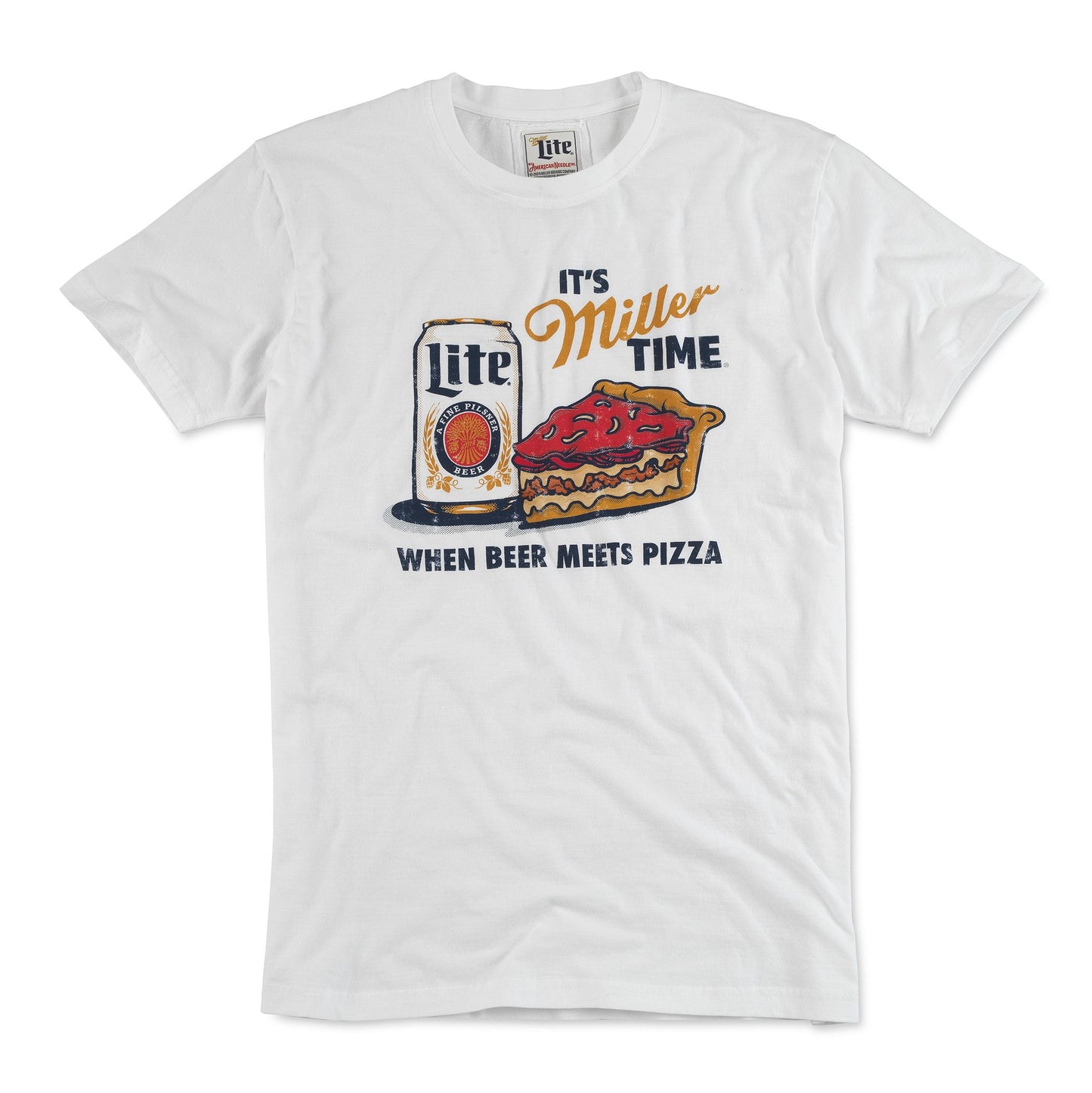 Miller Lite Deep Dish Pizza Tee - White