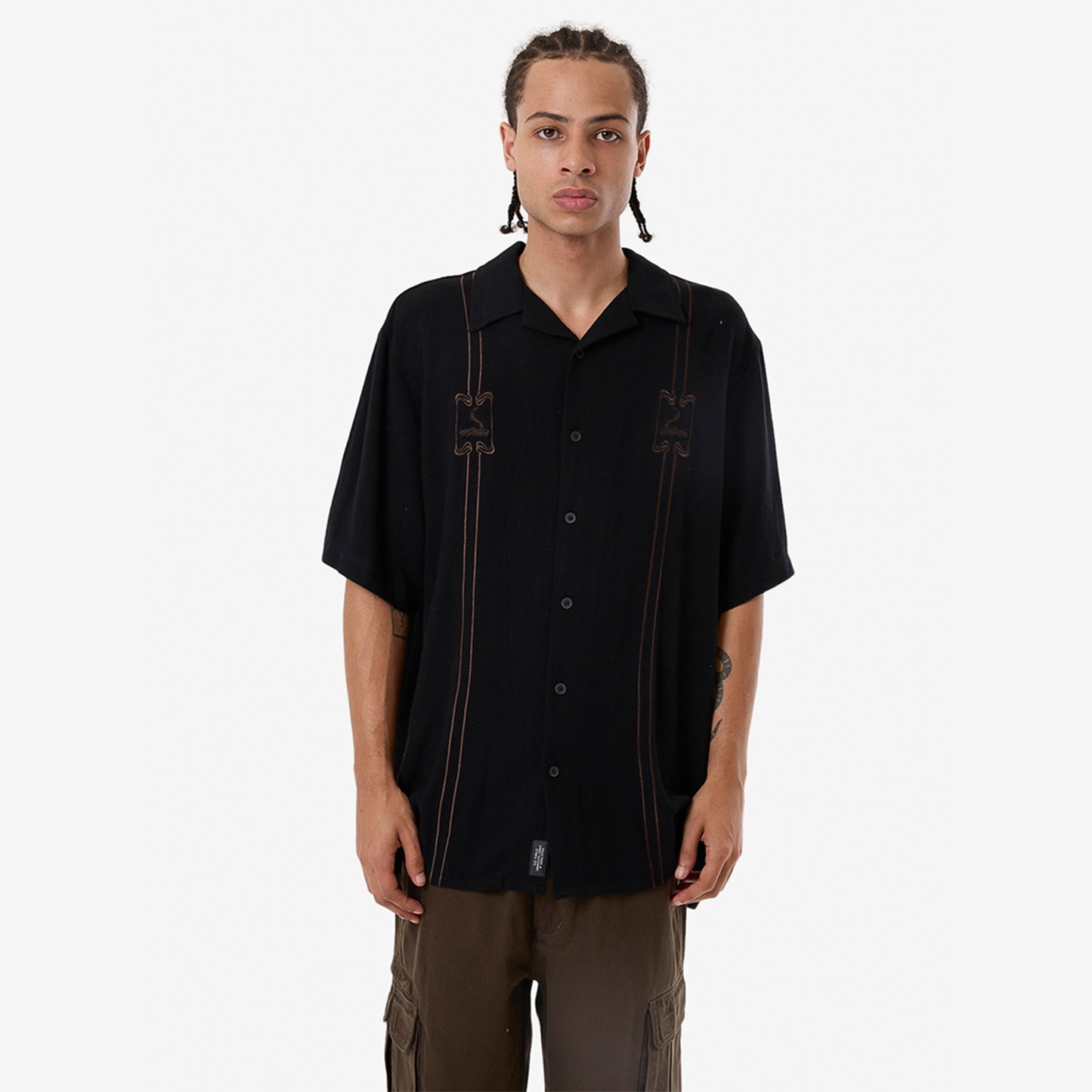 Men's Above It All Bowling Shirt - Black