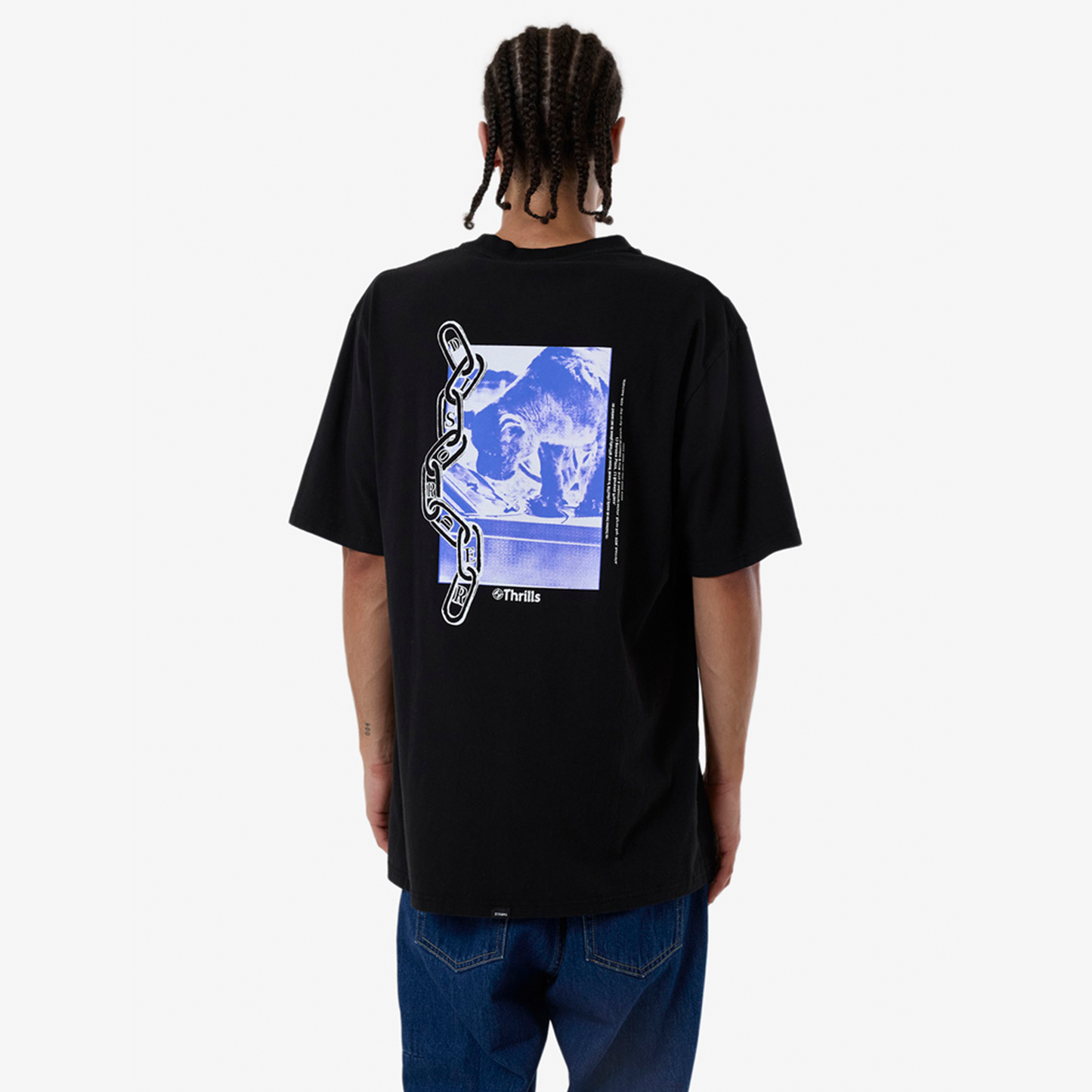 Men's Chain Of Disorder Oversize Fit Tee - Black