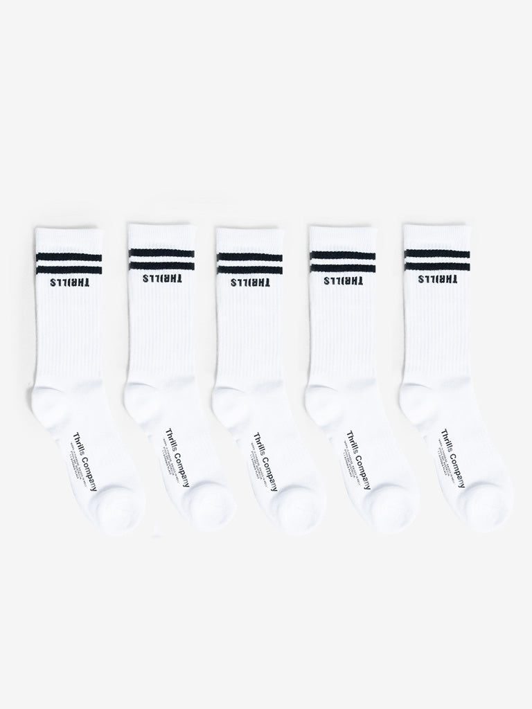 Minimal Thrills 5 Pack Sock - White