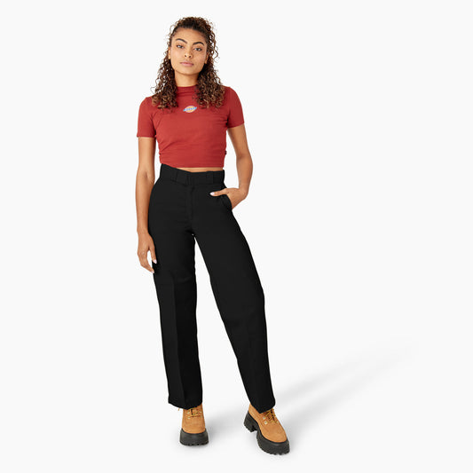 Women's Loose Fit Double Knee Work Pant - Black