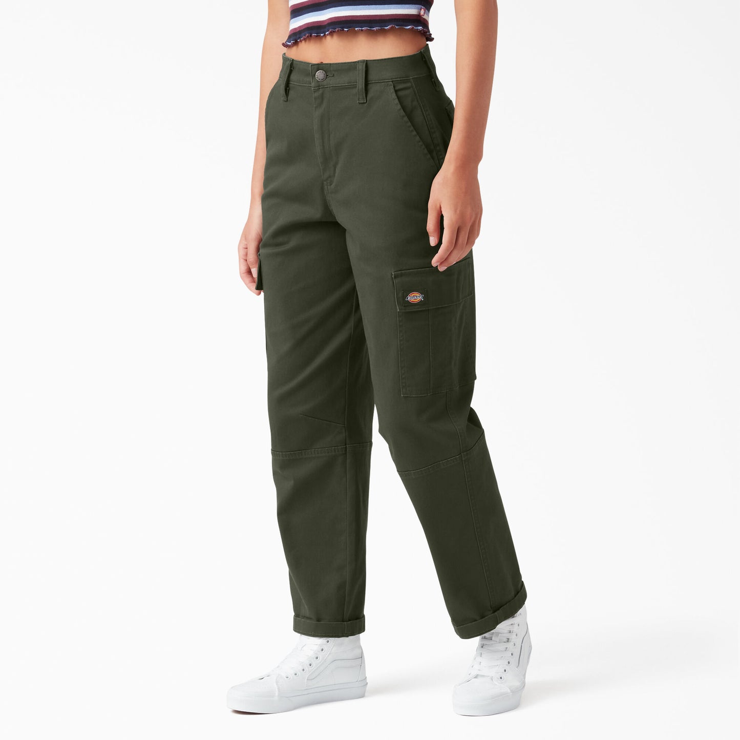 Women's Cropped Cargo Pant - Olive Green