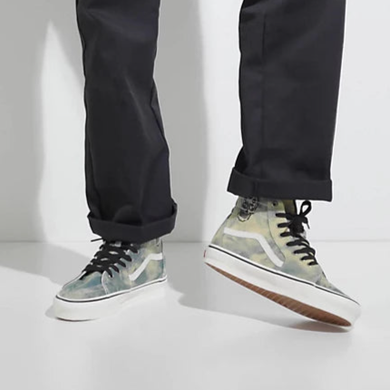 Men's Denim Embroidery SK8-Hi Tapered - Denim Blue/Olive/White