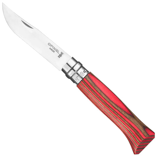 Opinel No.08 Laminated Birch - Red Folding Knife