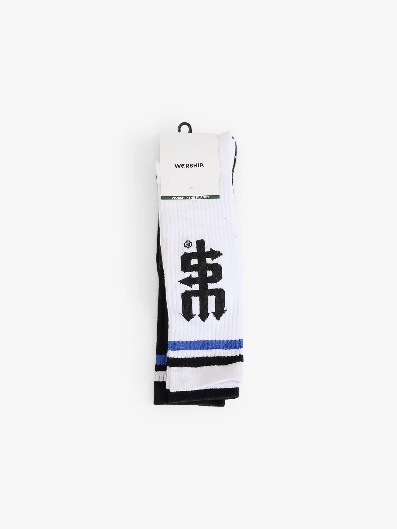 Fever  Long Socks 2 Pack - White - Black