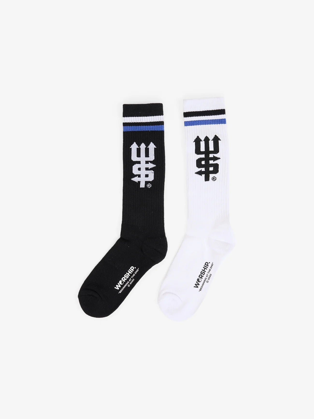 Fever  Long Socks 2 Pack - White - Black