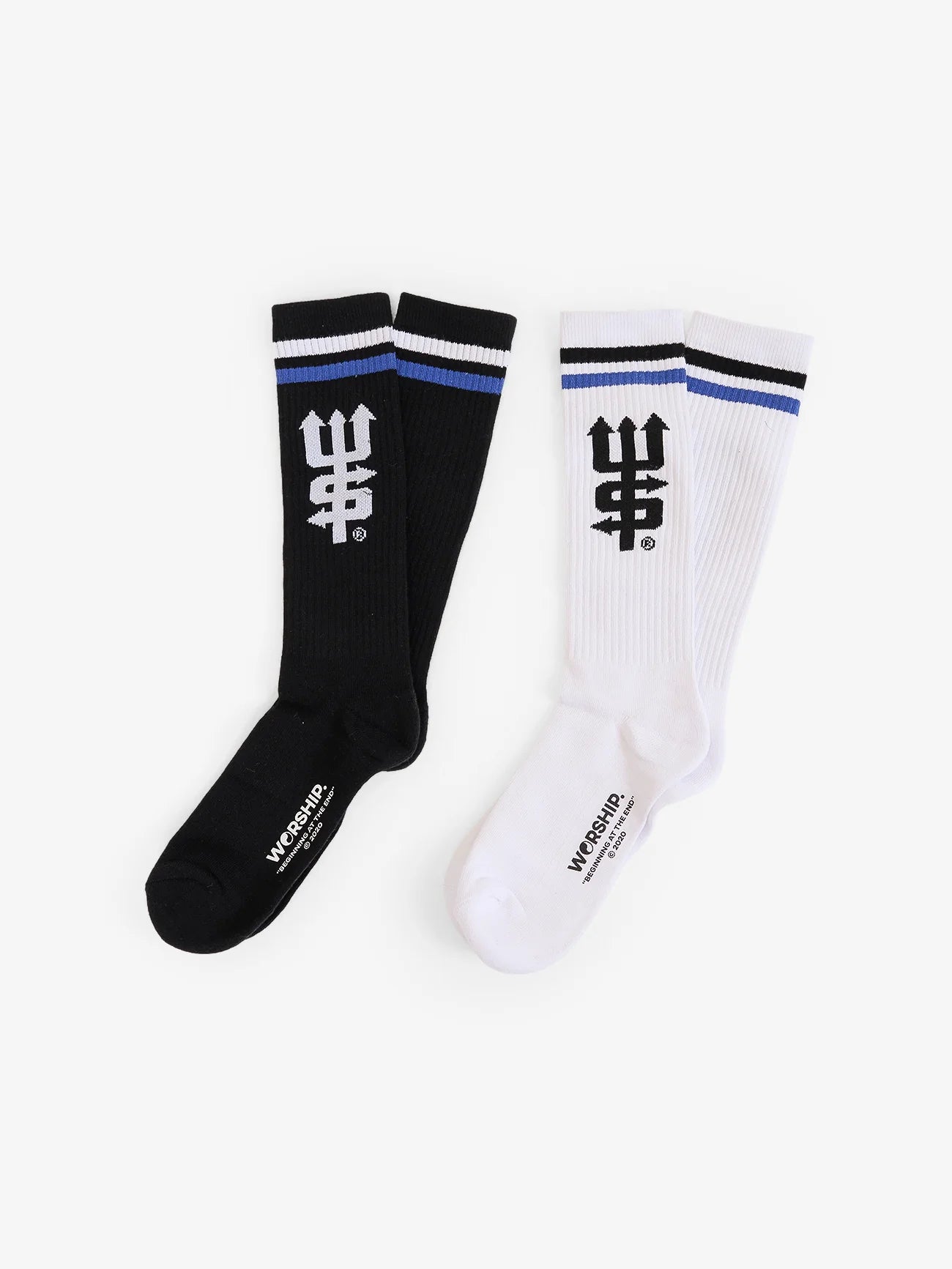 Fever  Long Socks 2 Pack - White - Black