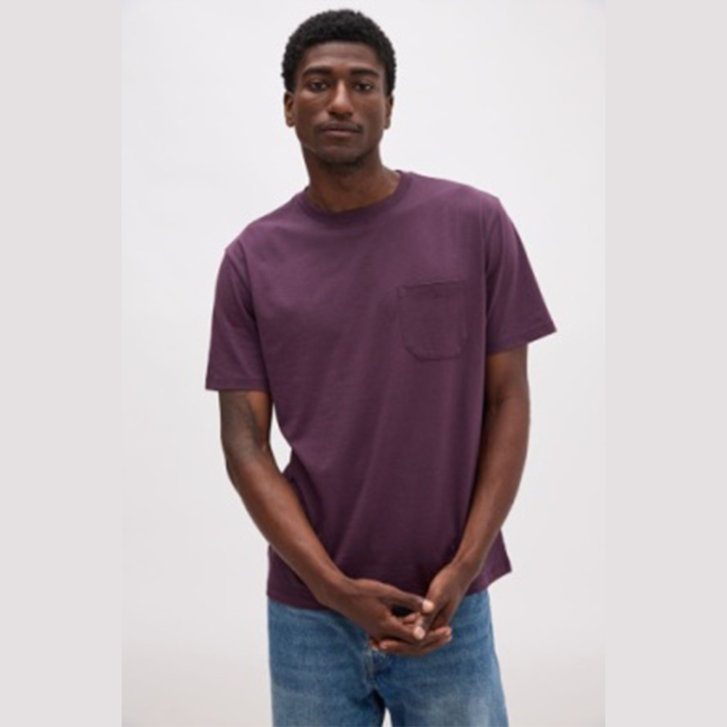 Men's Pima Cotton Pocket Tee - Plum Wine