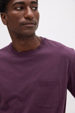 Men's Pima Cotton Pocket Tee - Plum Wine