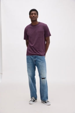 Men's Pima Cotton Pocket Tee - Plum Wine