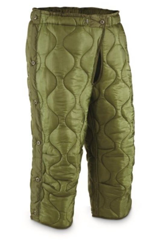 US GI OD M65 QUILTED PANTS LINER- SURPLUS