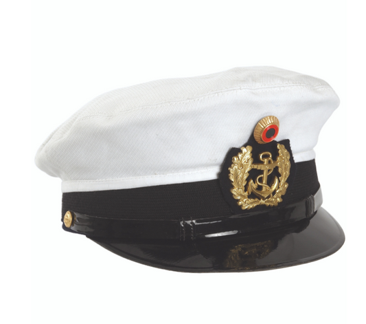 German White Navy Visor Hat - SURPLUS