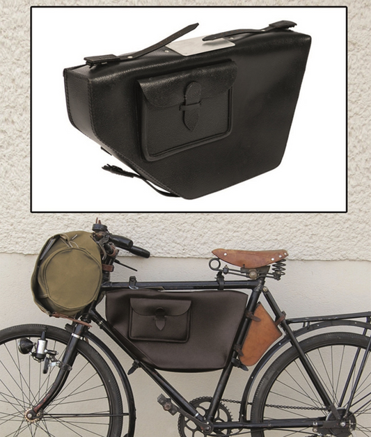 Swiss Black Leather Bicycle Bag- SURPLUS