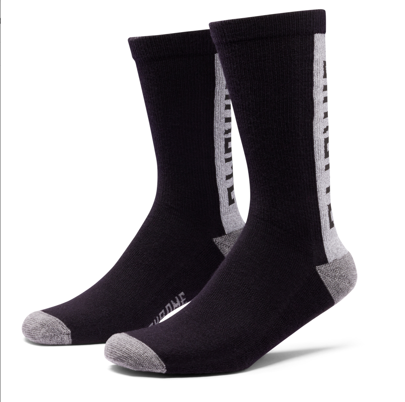 Chrome Merino Reflective Crew Socks - Black Reflection