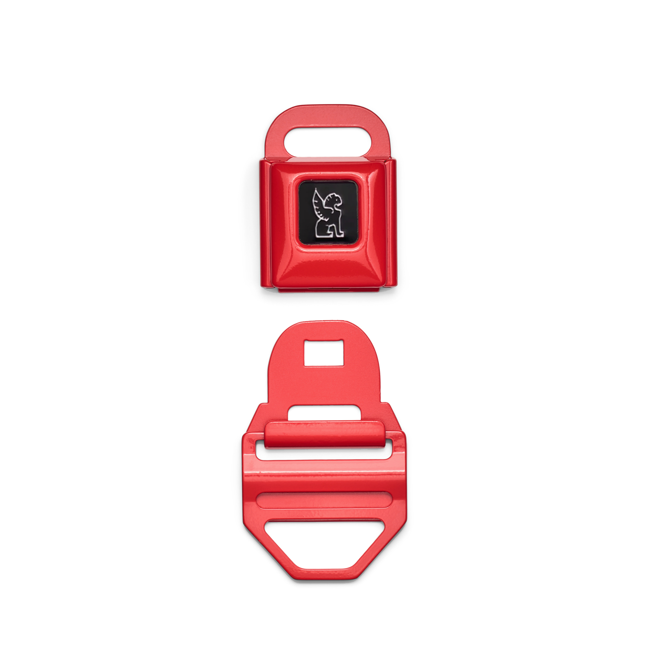 Chrome Seatbelt Buckle Md (1.5") - Red