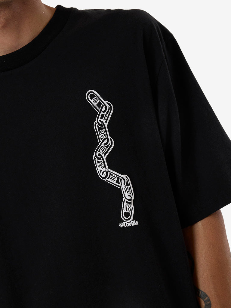 Men's Chain Of Disorder Oversize Fit Tee - Black