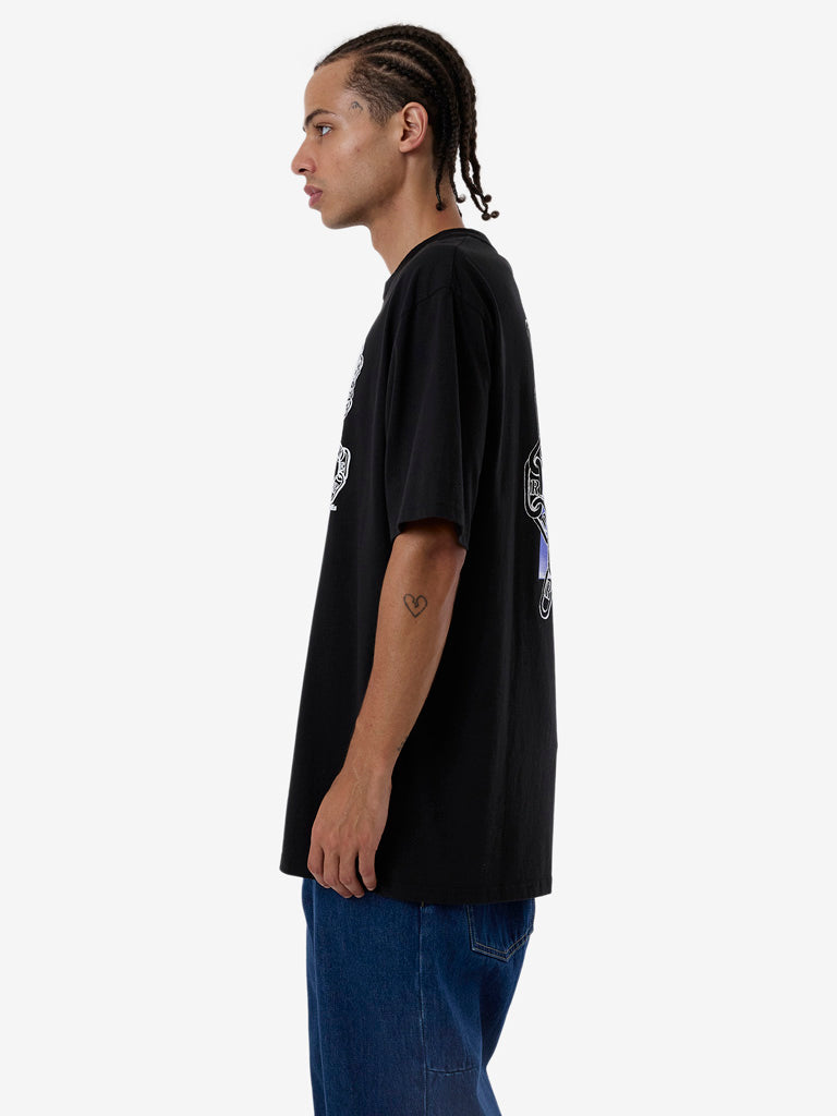 Men's Chain Of Disorder Oversize Fit Tee - Black