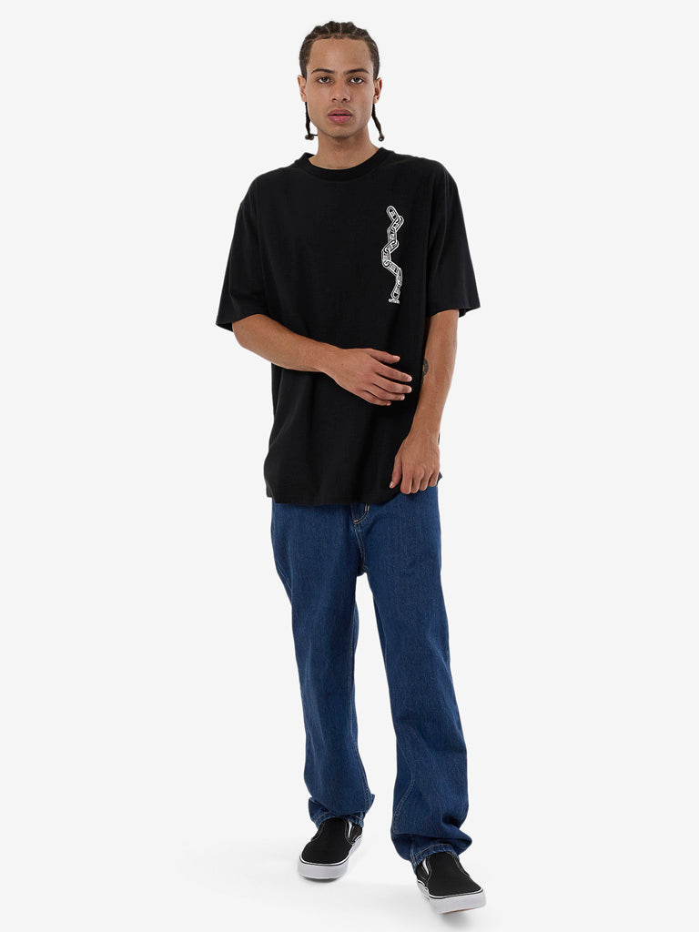 Men's Chain Of Disorder Oversize Fit Tee - Black