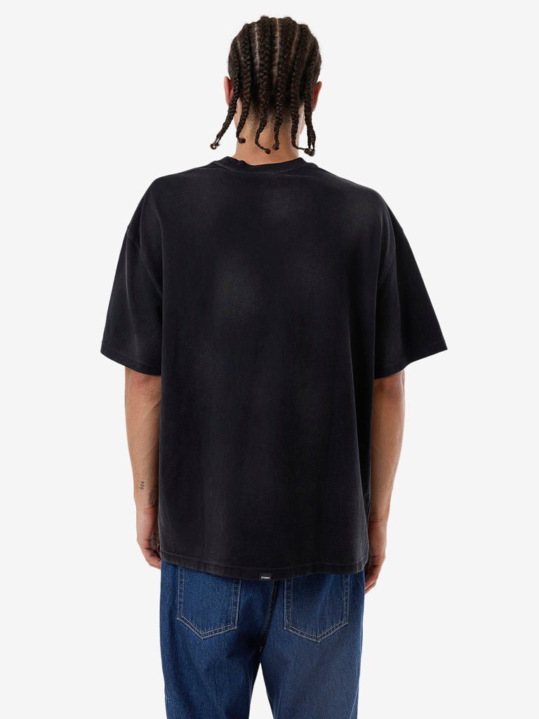 Men's Cortex Worn Box Fit Oversize Tee - Faded Black