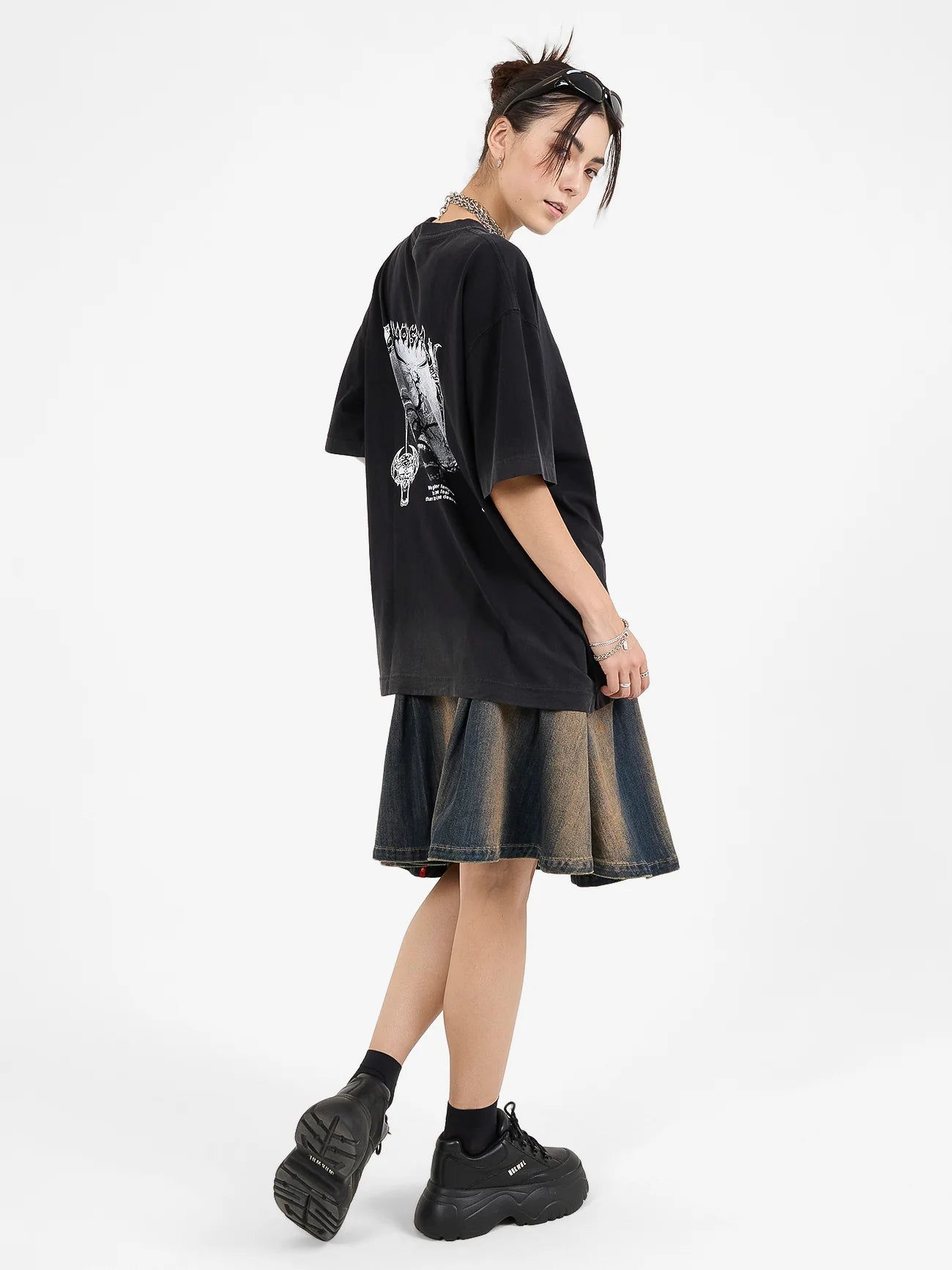 Women's Death Eater Oversized Tee - Black Fade