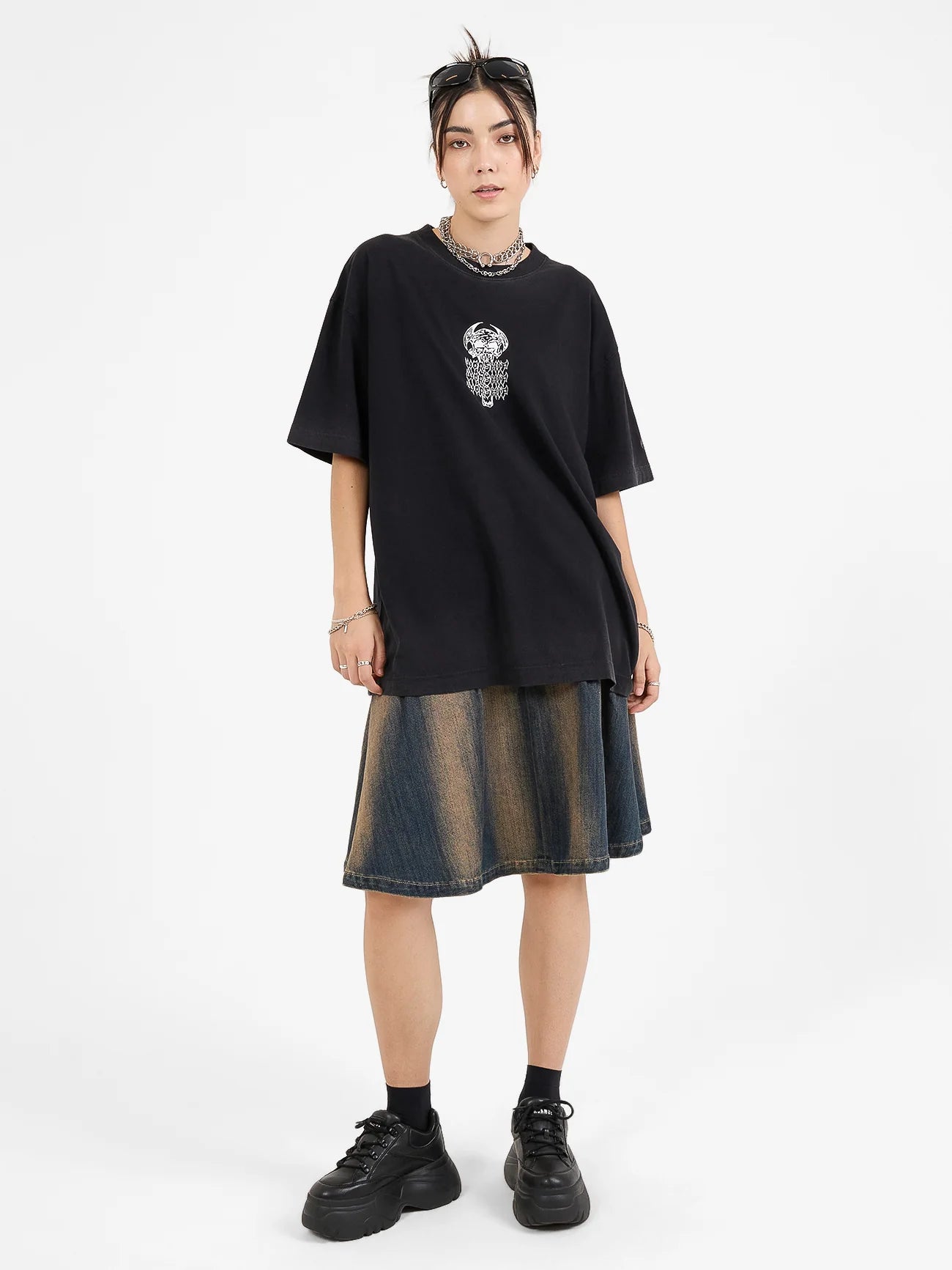 Women's Death Eater Oversized Tee - Black Fade