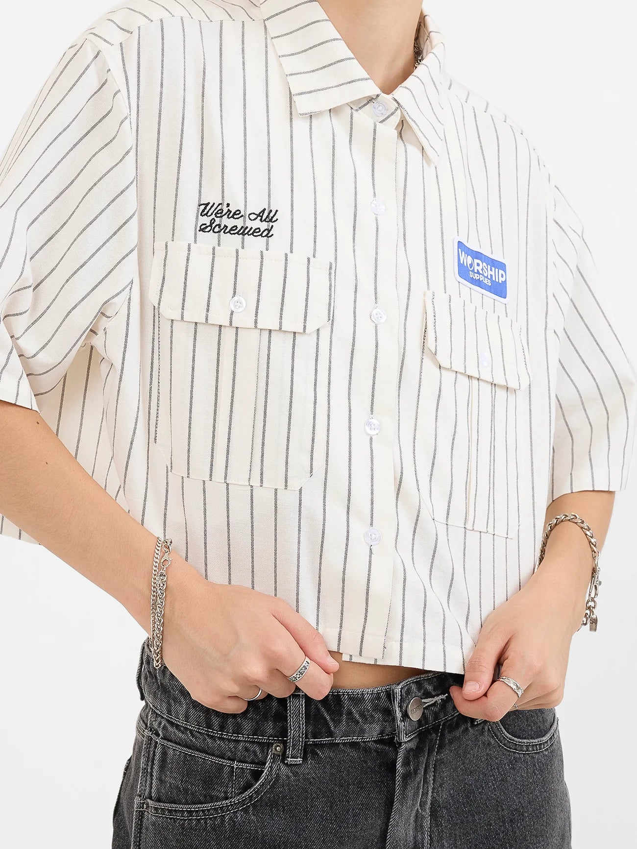 Women's Screwed Box Fit Work Shirt - Bone