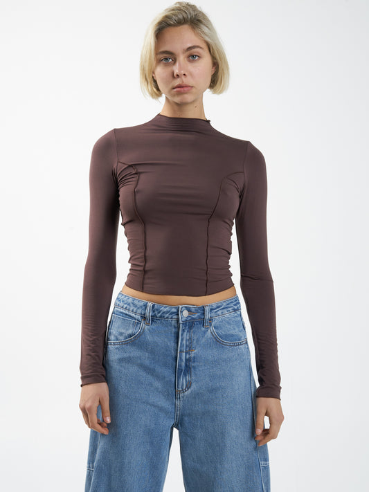 Women's Rachel Long Sleeve Top - Chocolate Plum