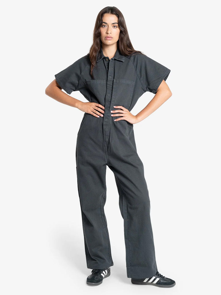 Women's Carpenter Short Sleeve Coverall - Dark Charcoal