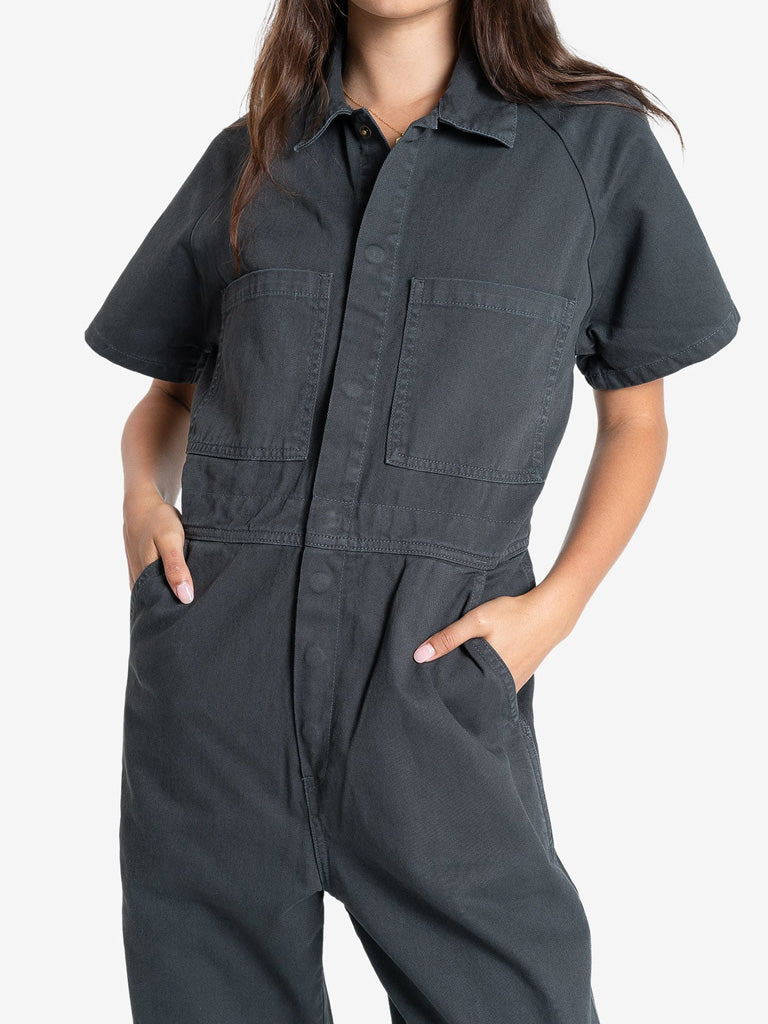 Women's Carpenter Short Sleeve Coverall - Dark Charcoal