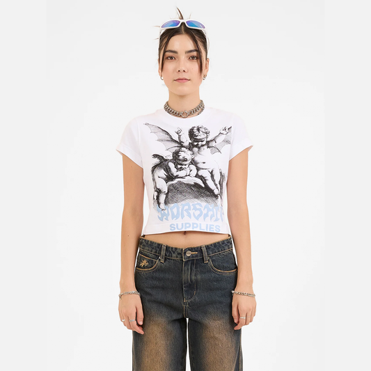 Women's Horns Teeny Tee - White