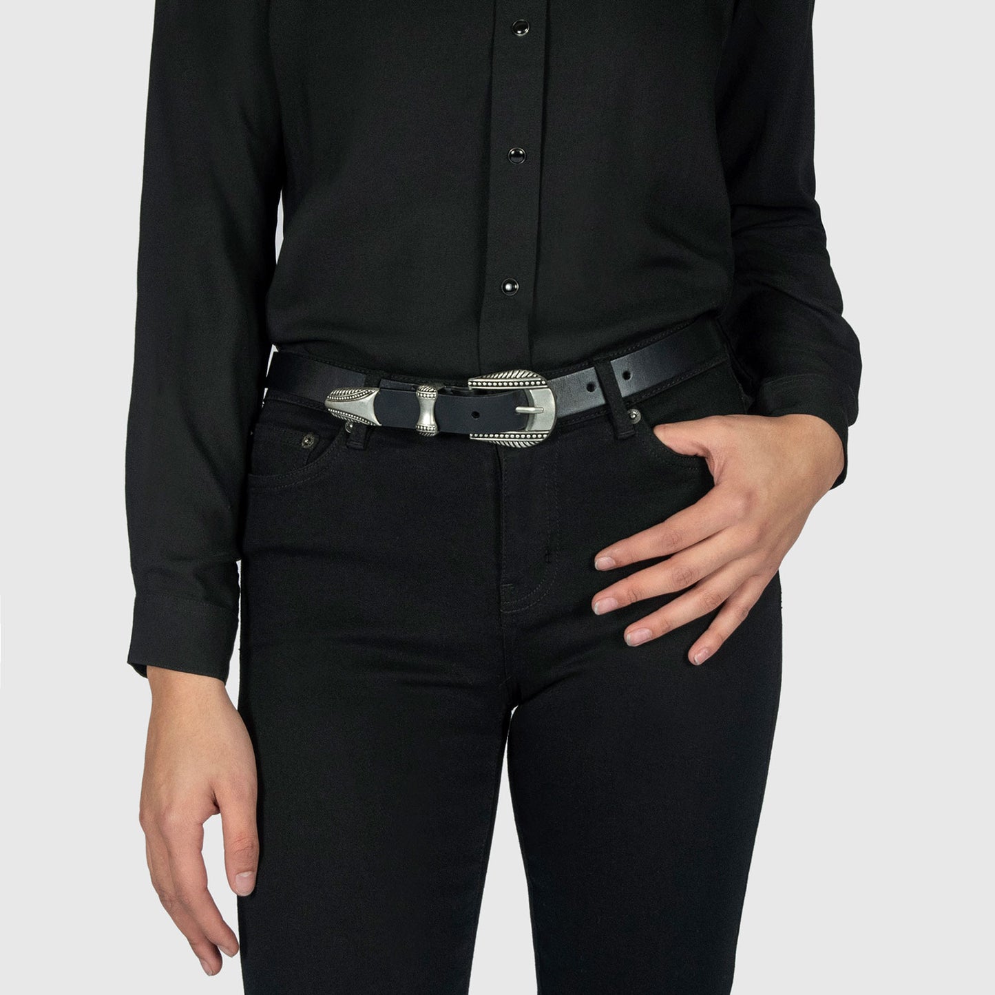 Women's Calvera Belt - Black Leather