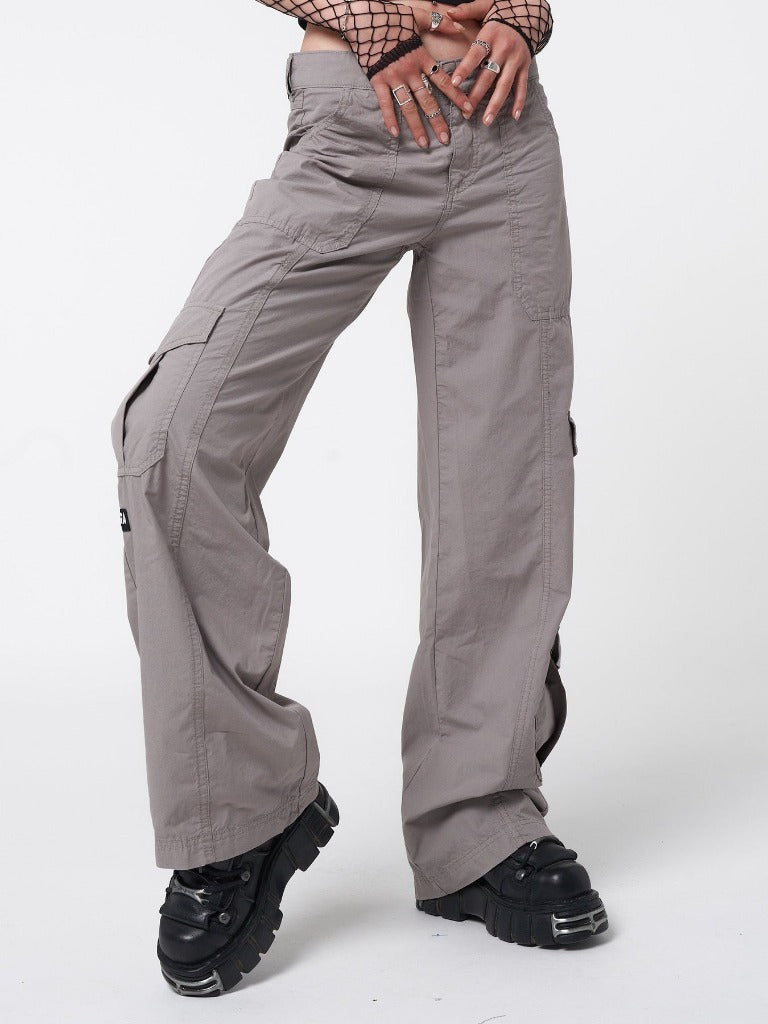 Women's Cleo Grey Y2K Cargo Pants