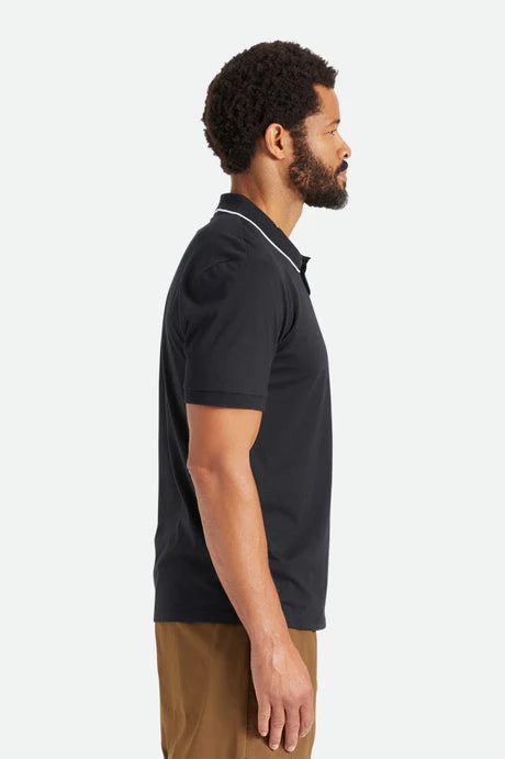 Men's Proper S/S Polo Knit - Black / White