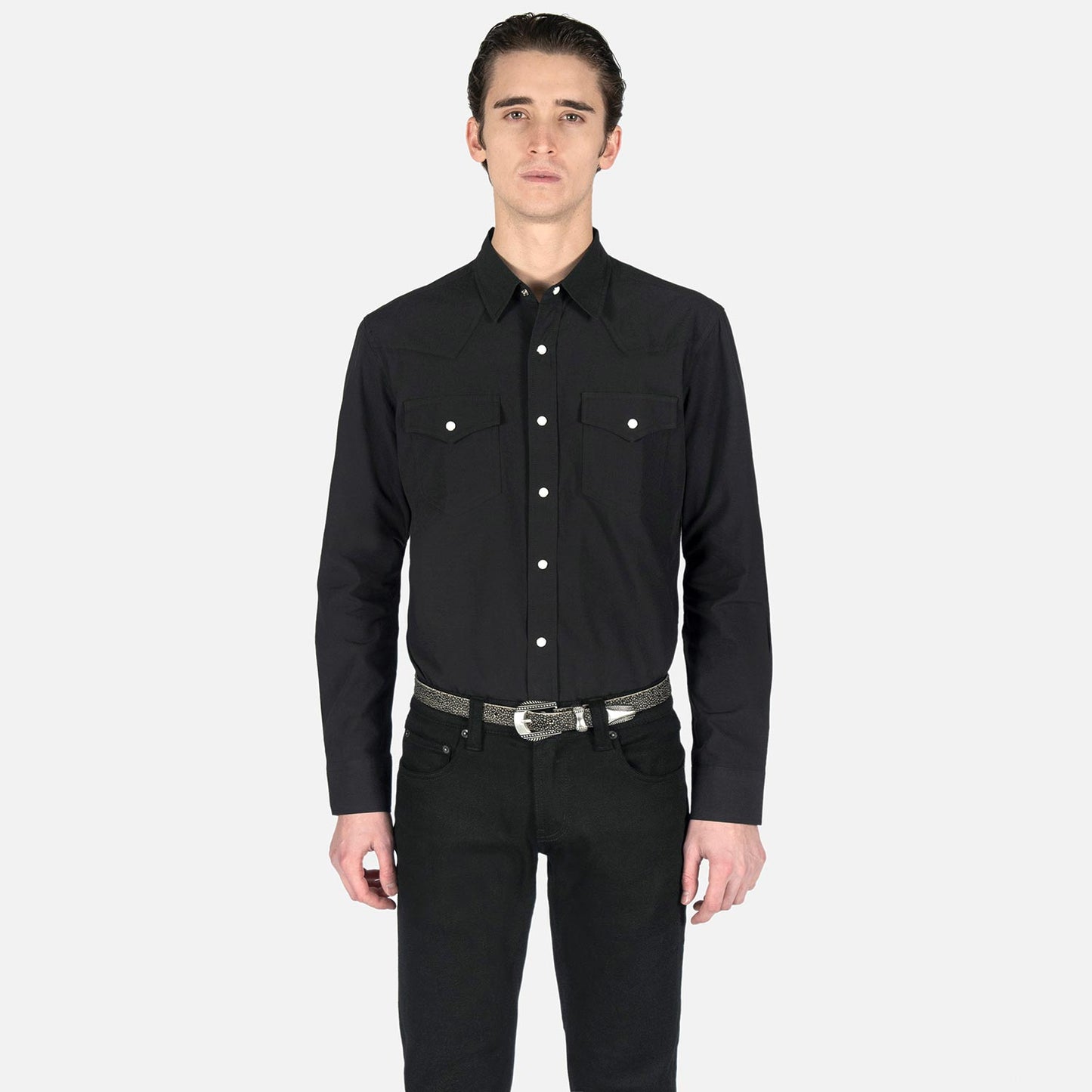 Men's Open Road L/S Western Shirt - Black