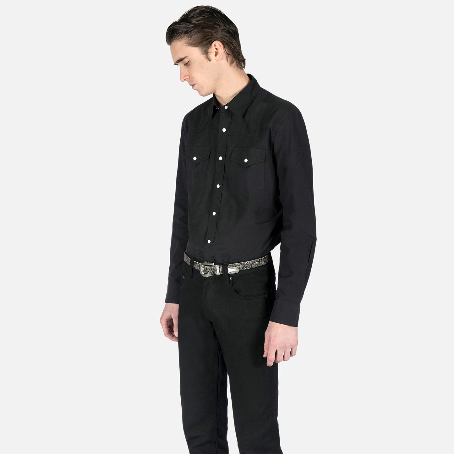 Men's Open Road L/S Western Shirt - Black