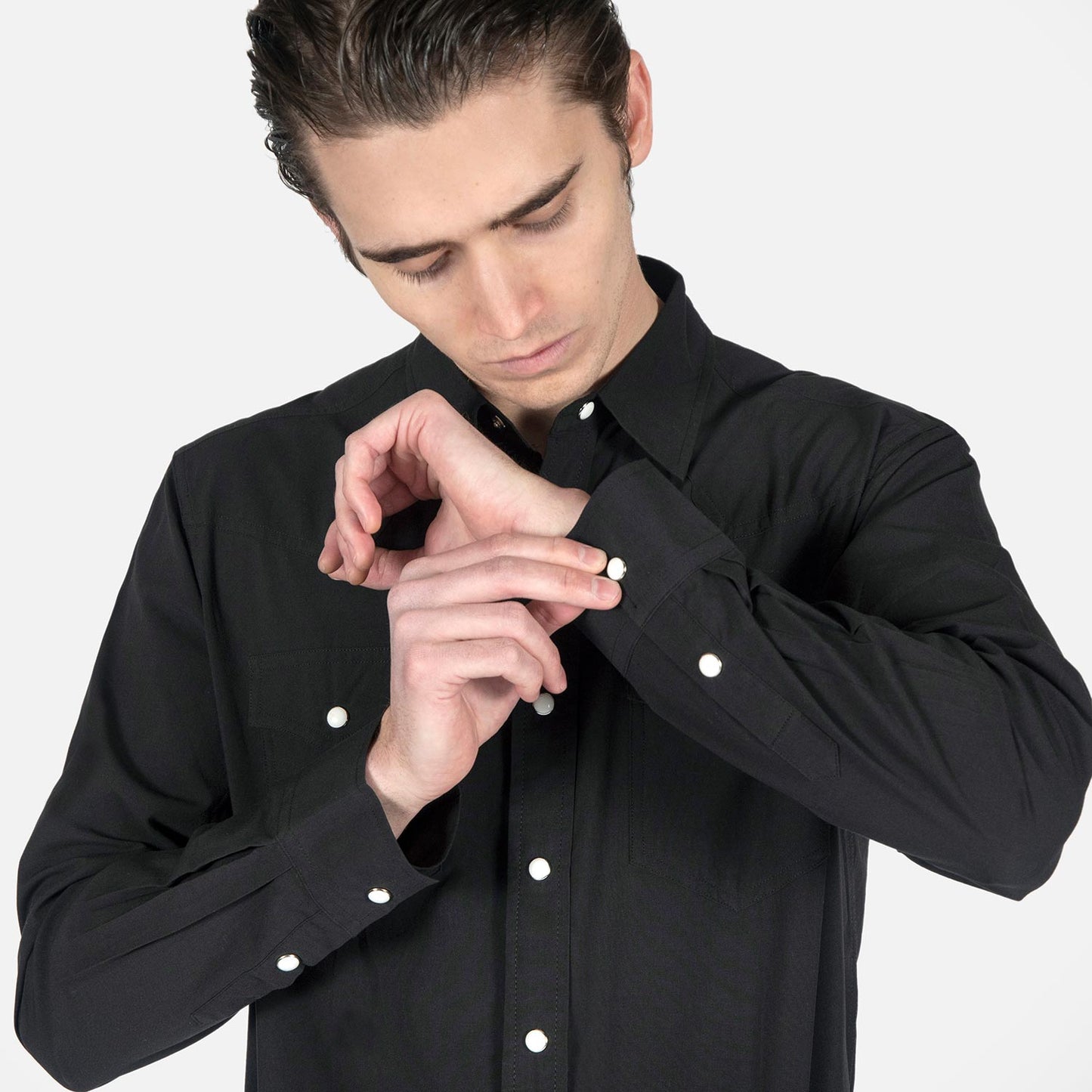 Men's Open Road L/S Western Shirt - Black