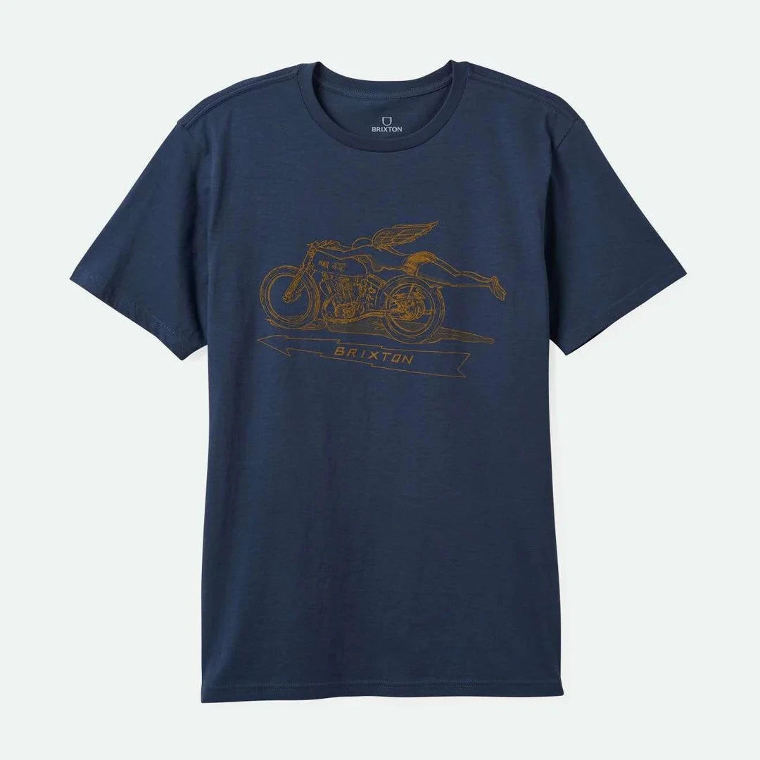 Brixton 20th Anniversary Men's Flyer Short Sleeve Tailored Tee - Washed Navy