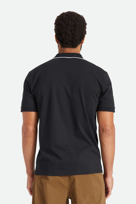 Men's Proper S/S Polo Knit - Black / White