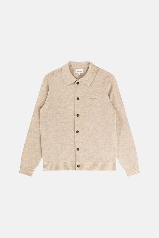 Men's Mohair Button-Up Knit - Natural