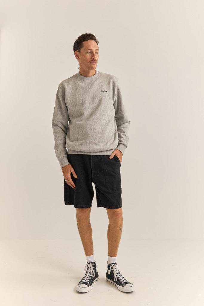 Men's Brand Fleece Crew - Grey Heather