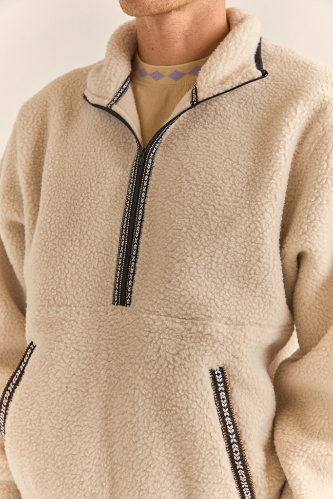 Men's Sherpa Pullover - Natural